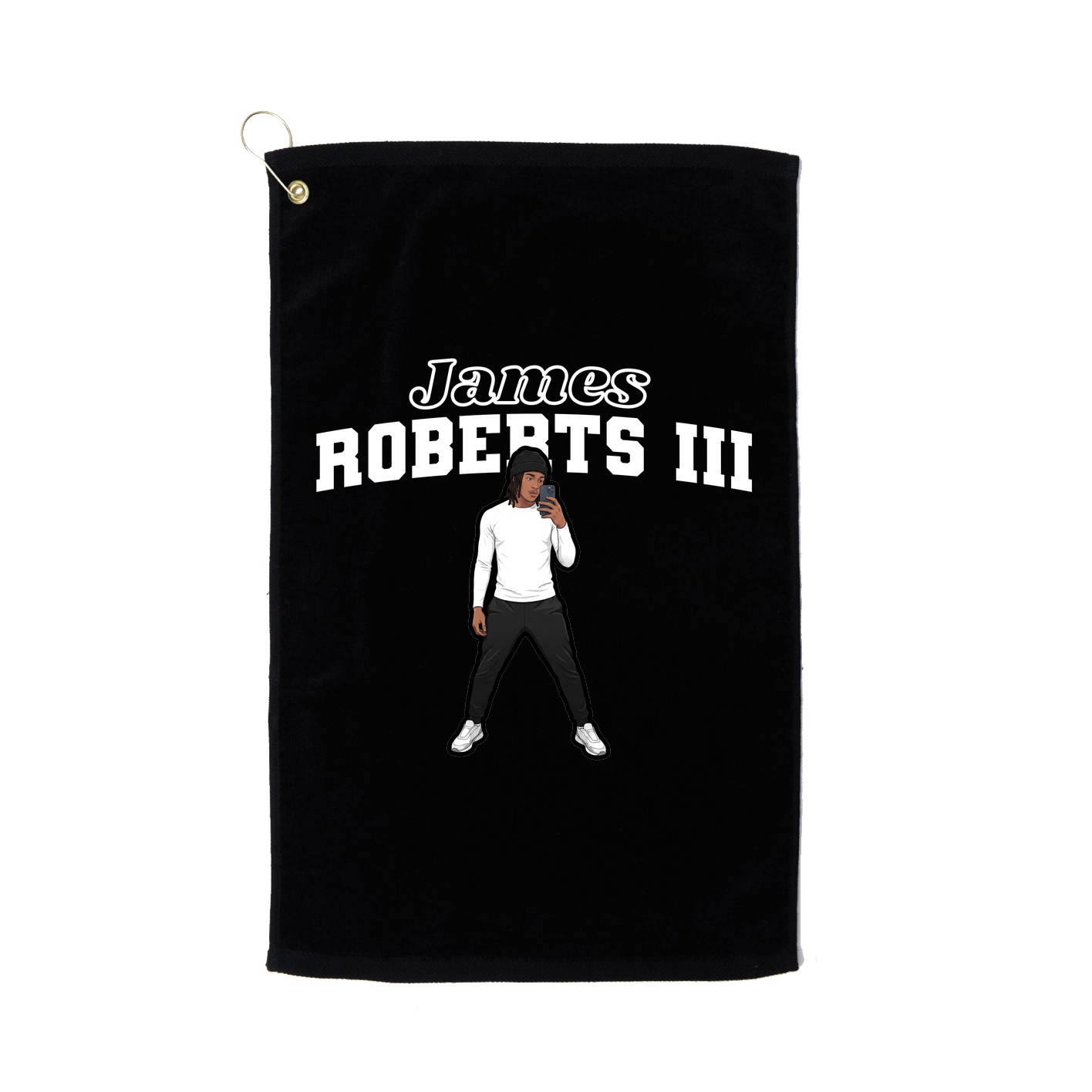 Golf Towel — Name Arch in Black