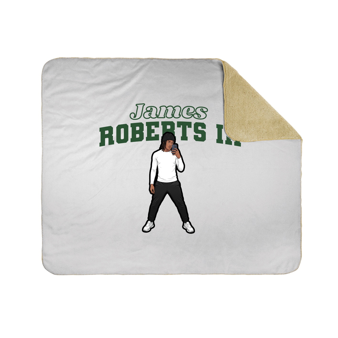 Throw Blanket — Name Arch in White