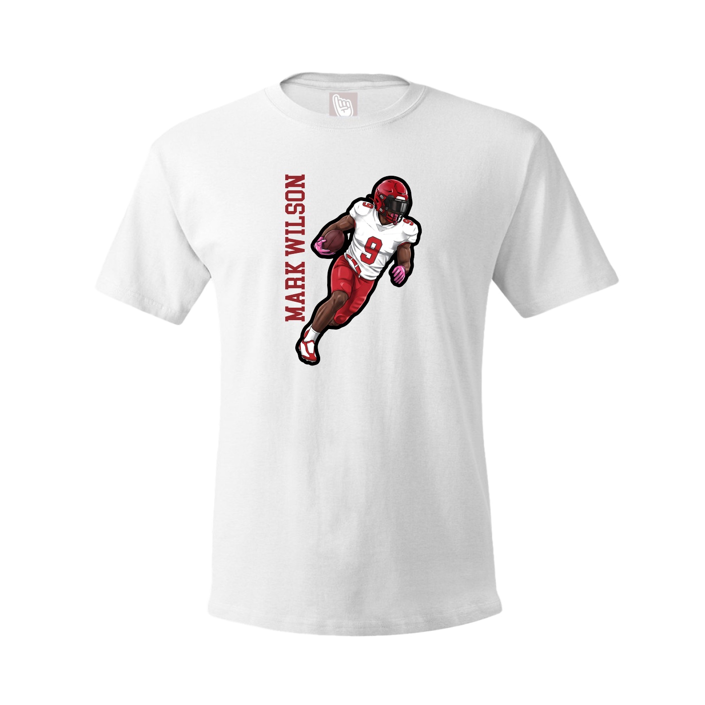 Youth Tee — Name Vertical in White