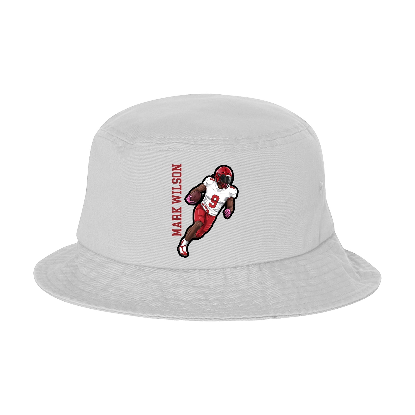 Bucket Cap — Name Vertical in White