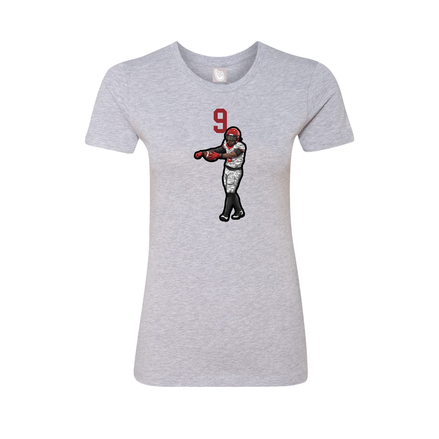 Fitted Women's Tee — Number Top in Grey