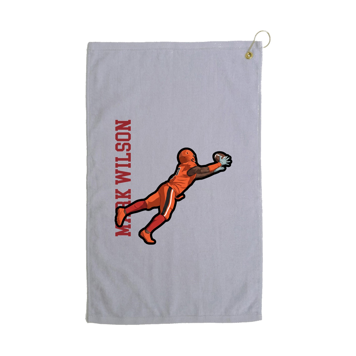 Golf Towel — Name Vertical in Grey