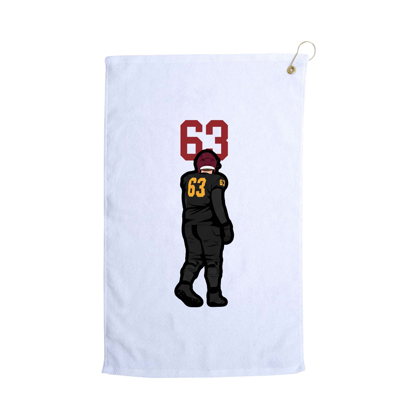 Golf Towel — Number Top in White