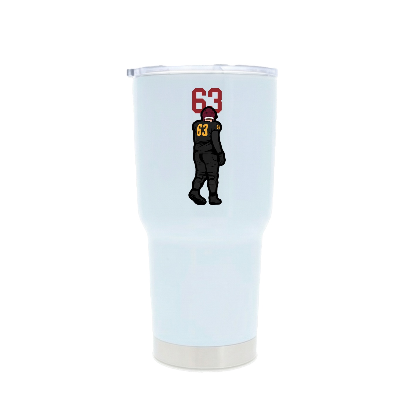 30oz Stainless Steel Tumbler — Number Top in White