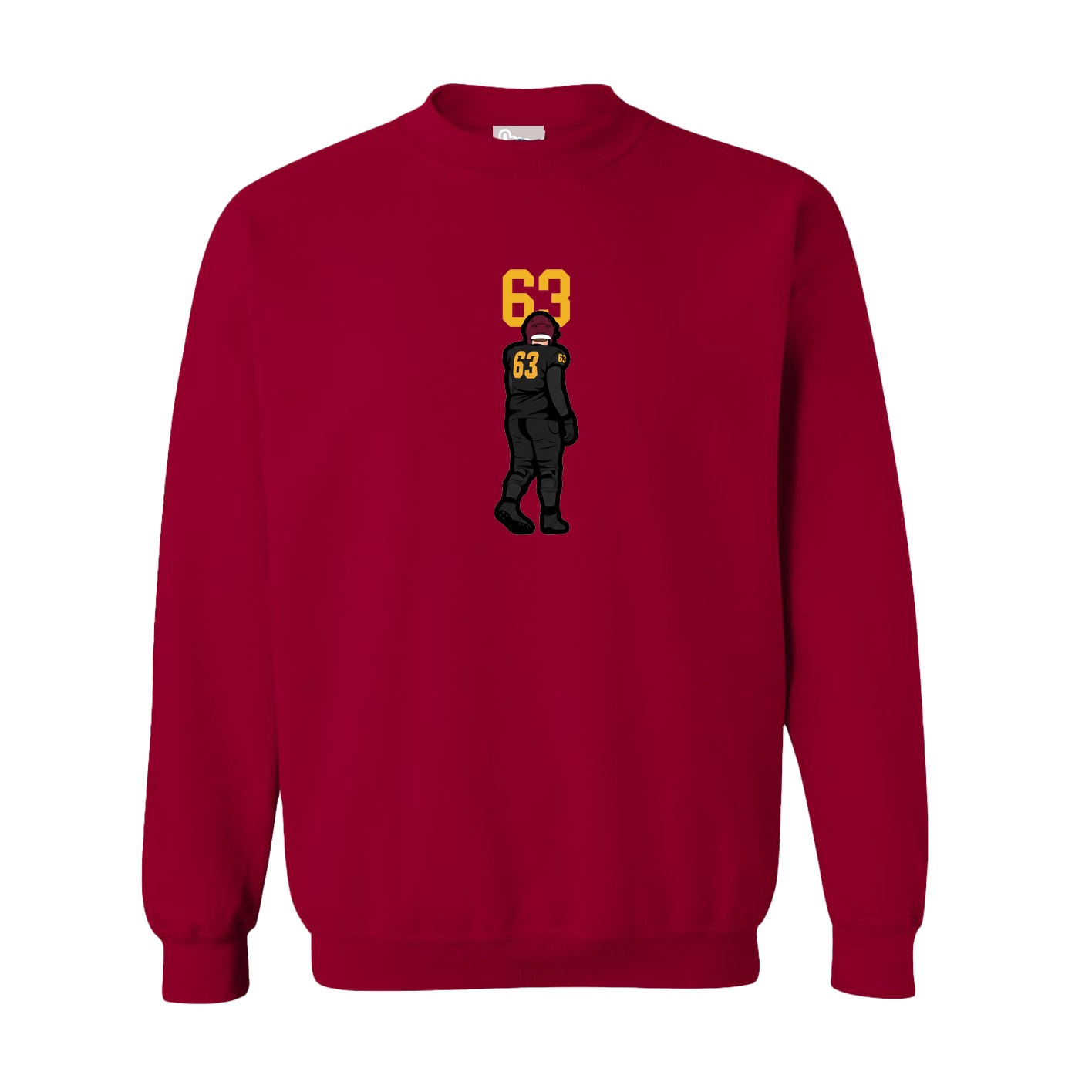 Fleece Crew — Number Top in Cardinal
