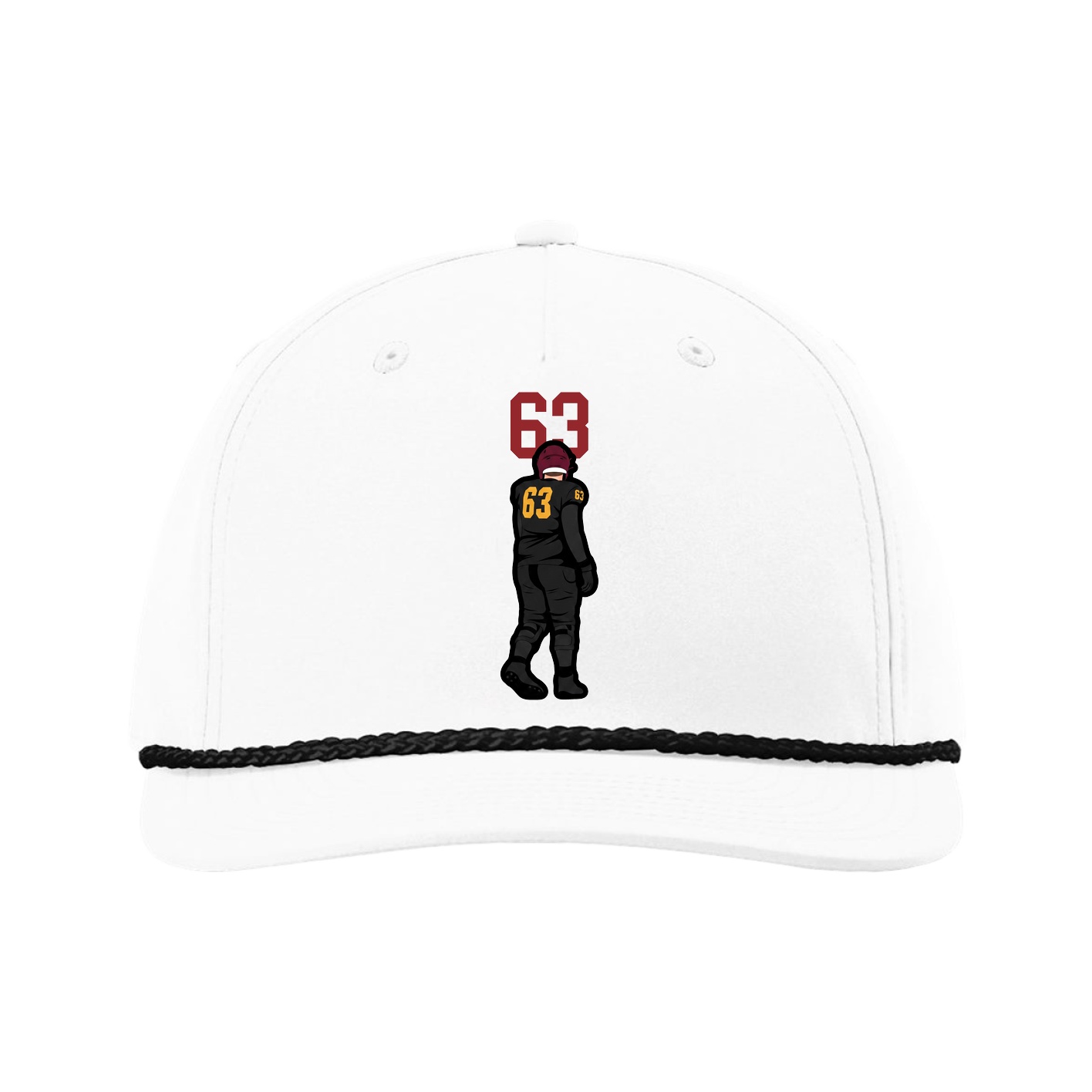 Five-Panel Classic Rope Cap — Number Top in White