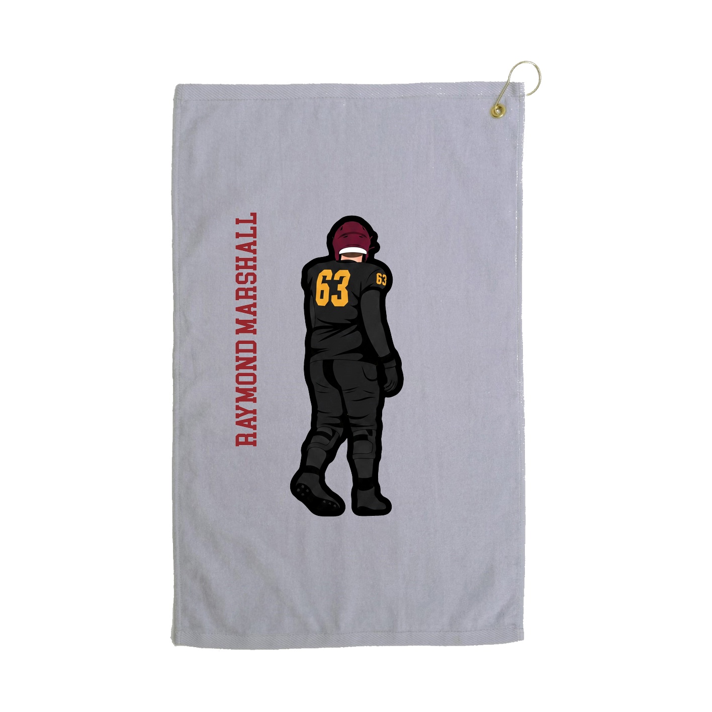 Golf Towel — Name Vertical in Grey
