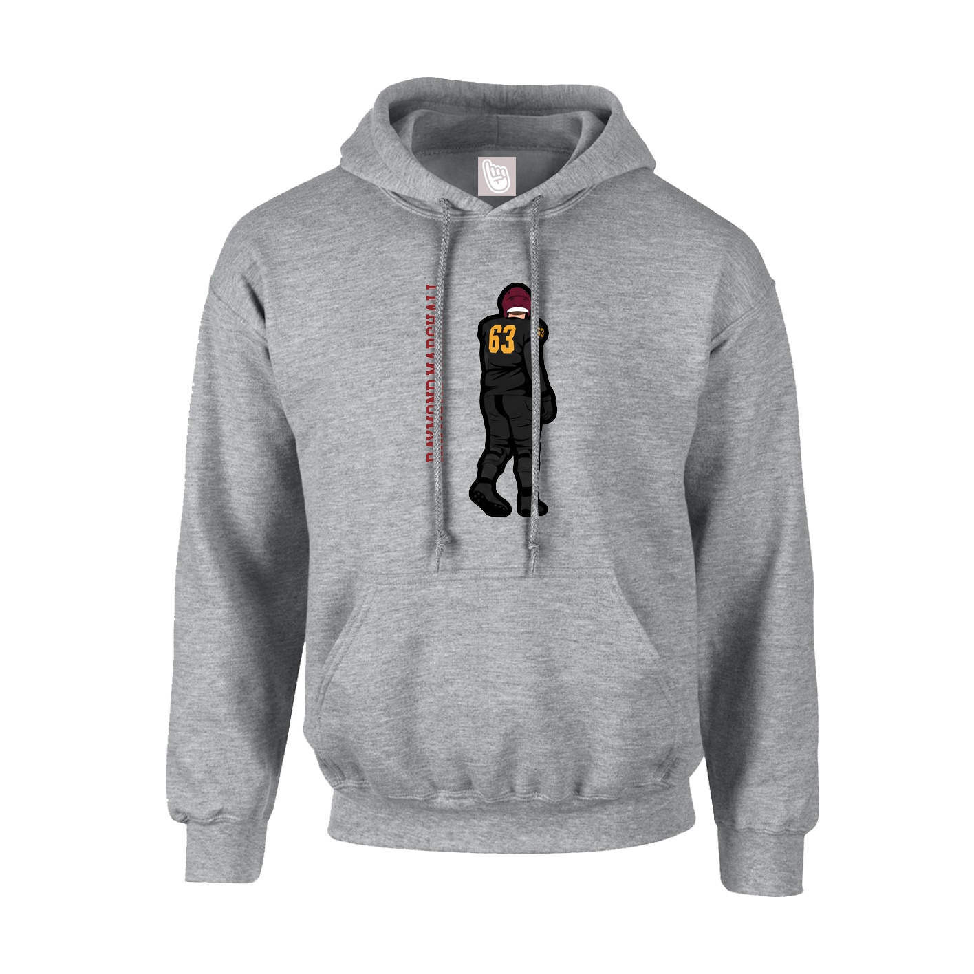 Youth Hoodie — Name Vertical in Grey