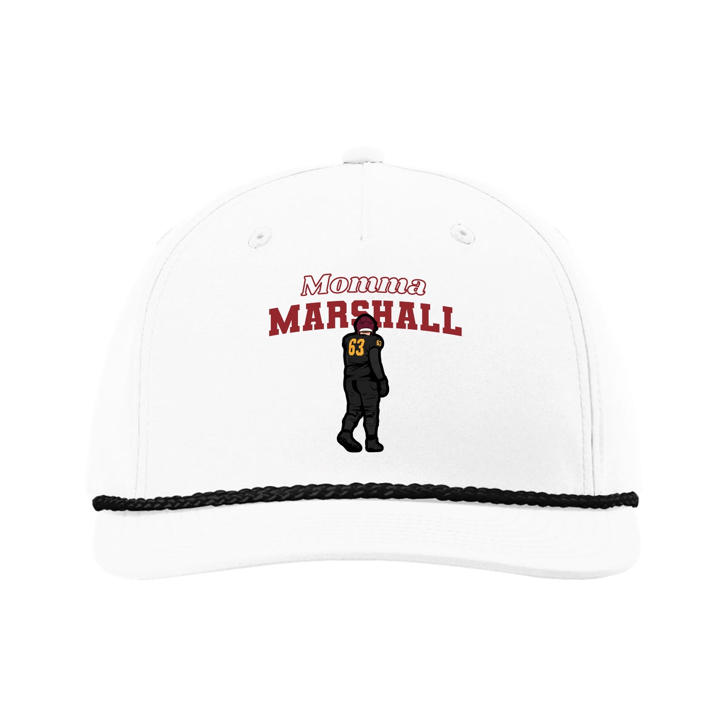 Five-Panel Classic Rope Cap — Mothers Day Block in White