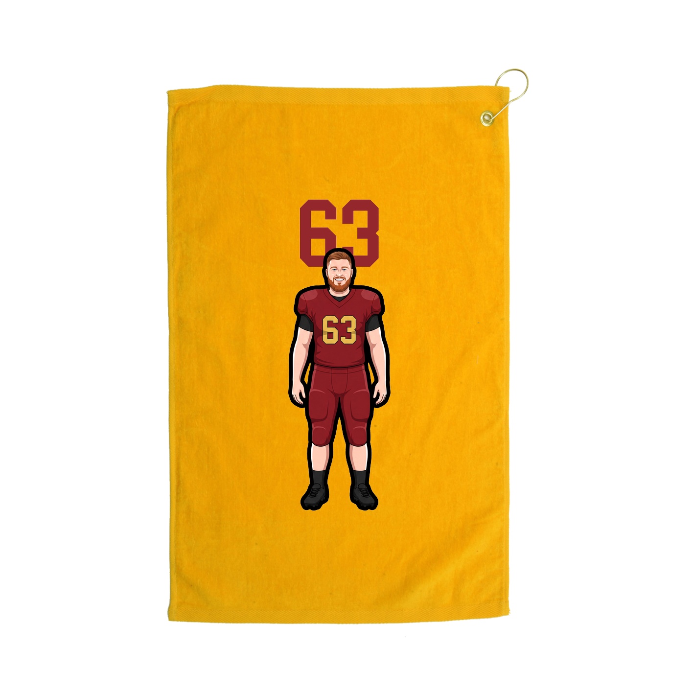Golf Towel — Number Top in Gold