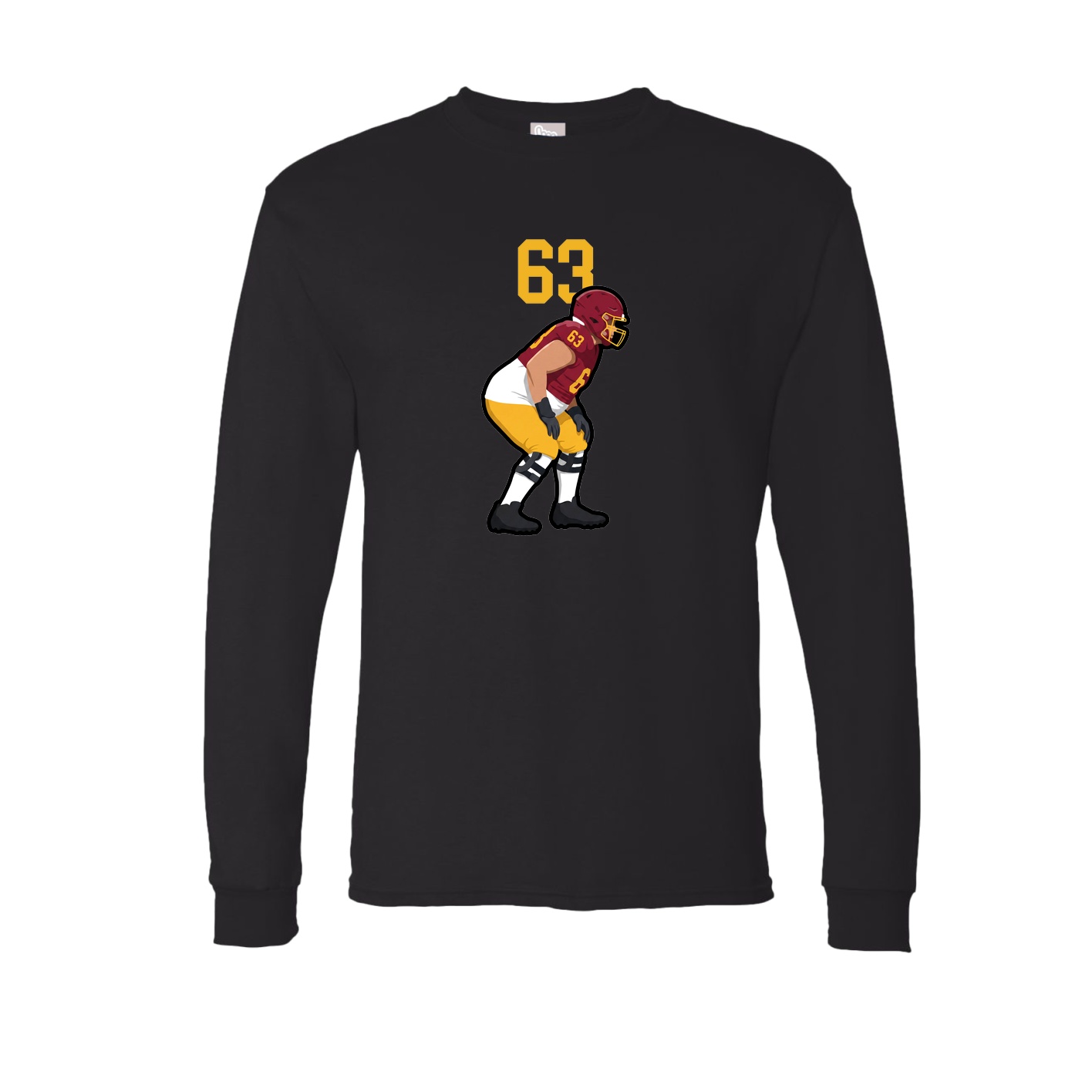 Long Sleeve Tee — Number Top in Black