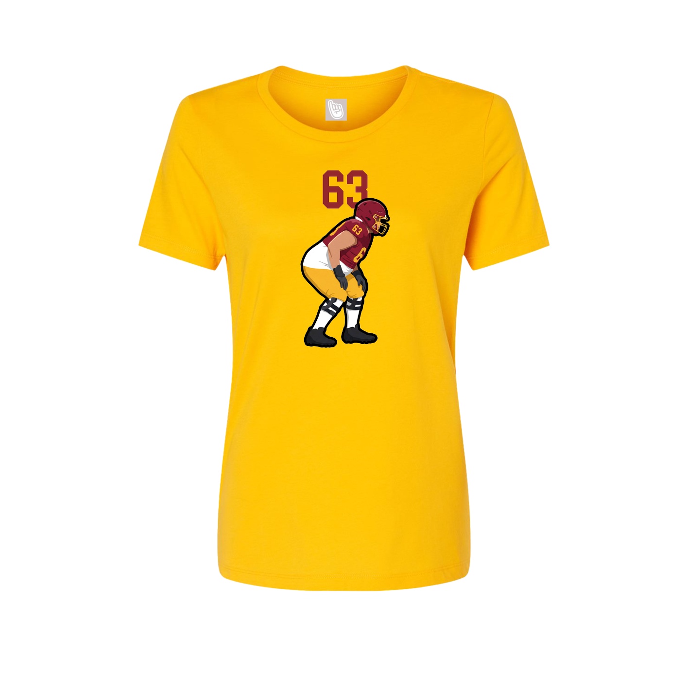 Womens Tee — Number Top in Gold