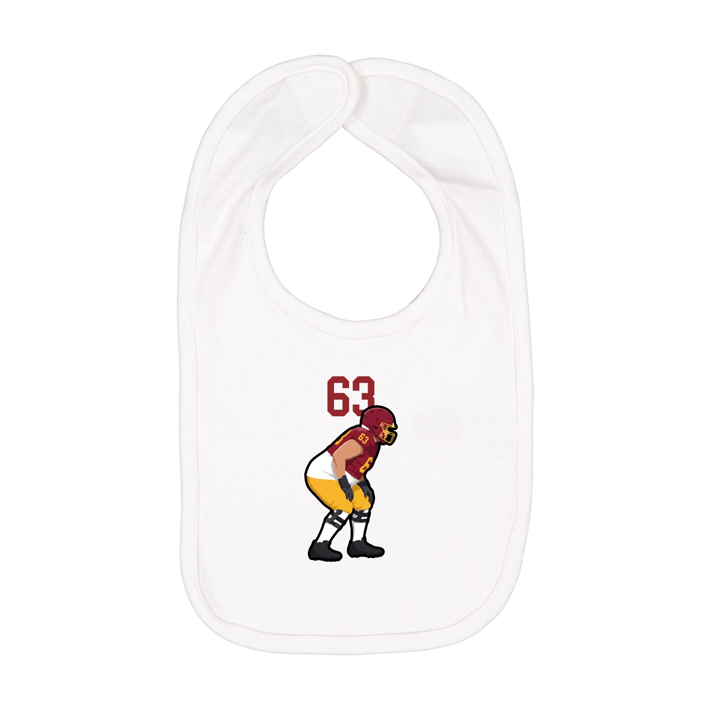 Infant Bib — Number Top in White
