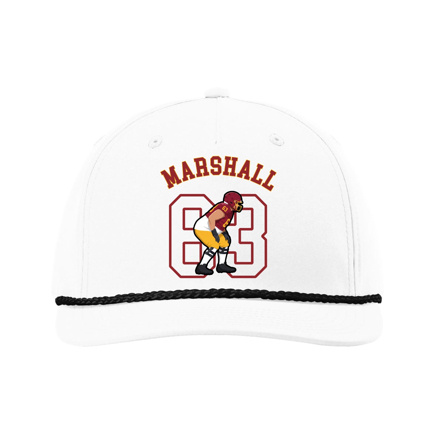 Five-Panel Classic Rope Cap — Shirsey Arch in White