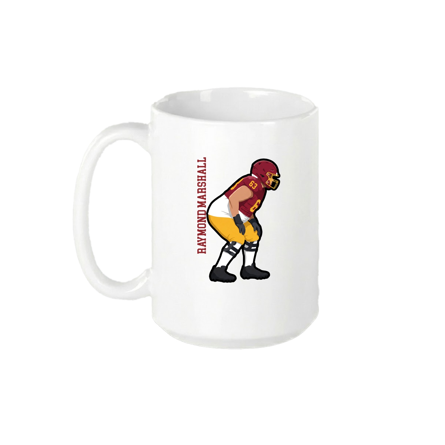 15oz Coffee Mug — Name Vertical in White