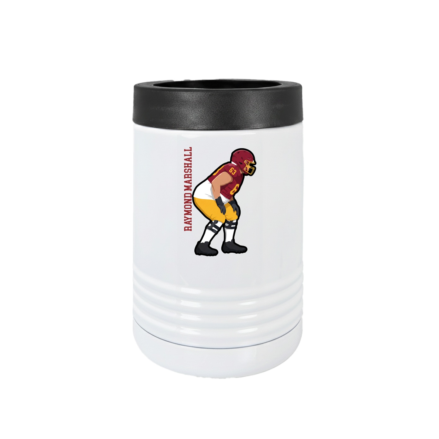Beverage Holder — Name Vertical in White