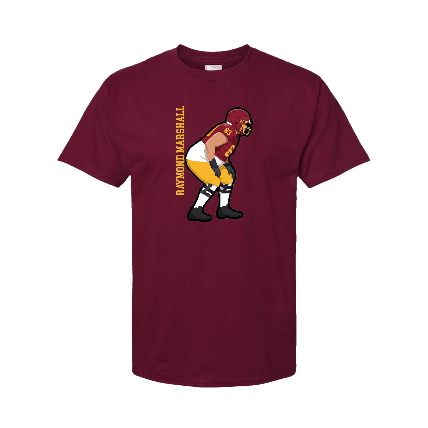 Youth Tee — Name Vertical in Cardinal