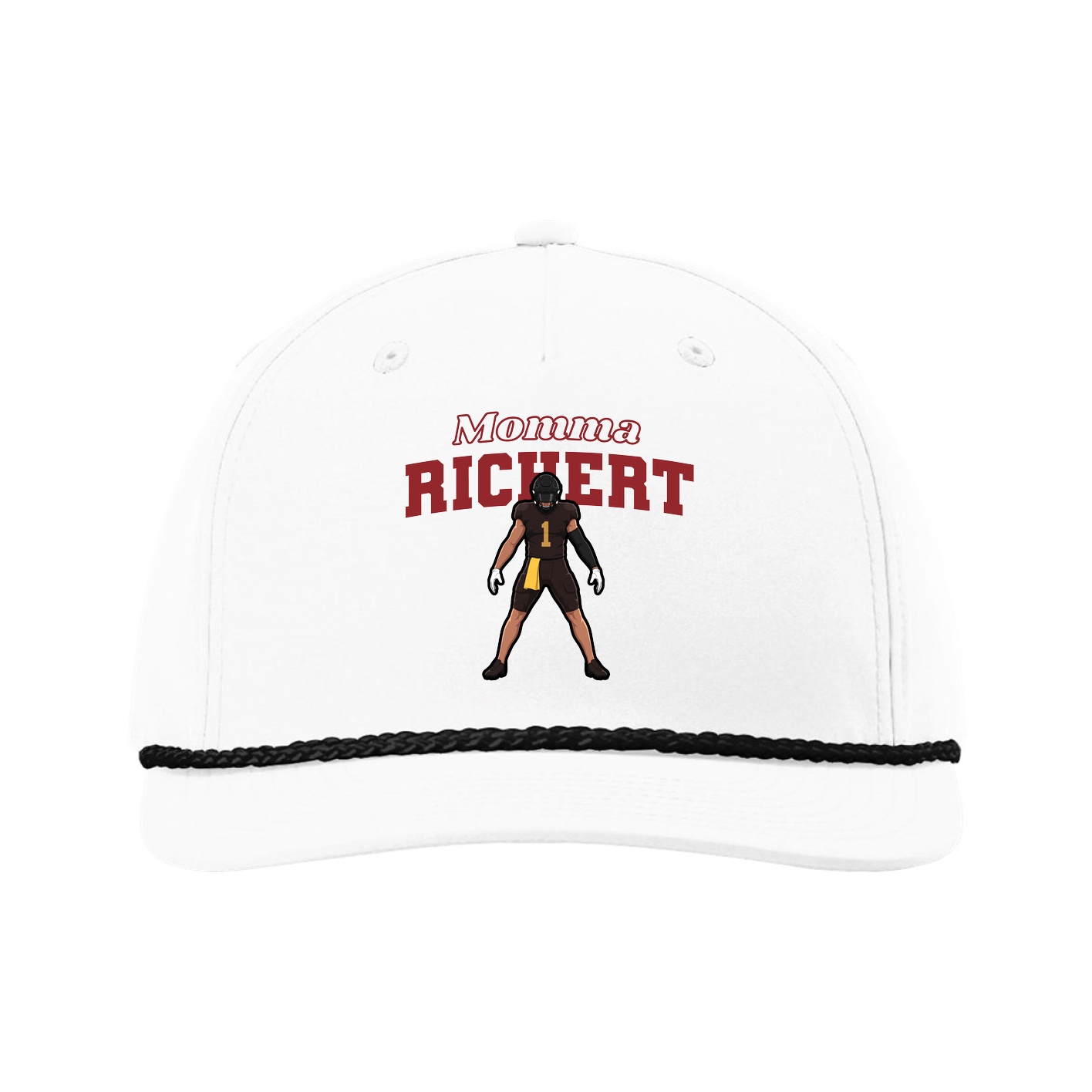 Five-Panel Classic Rope Cap — Mothers Day Block in White
