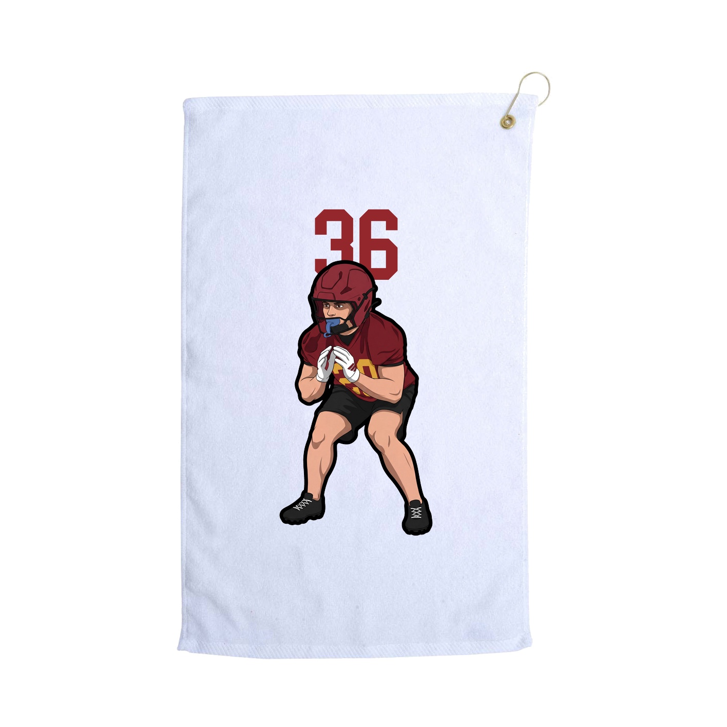 Golf Towel — Number Top in White