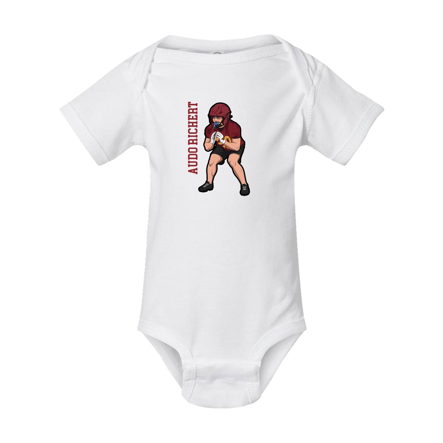 Baby Onesie — Name Vertical in White
