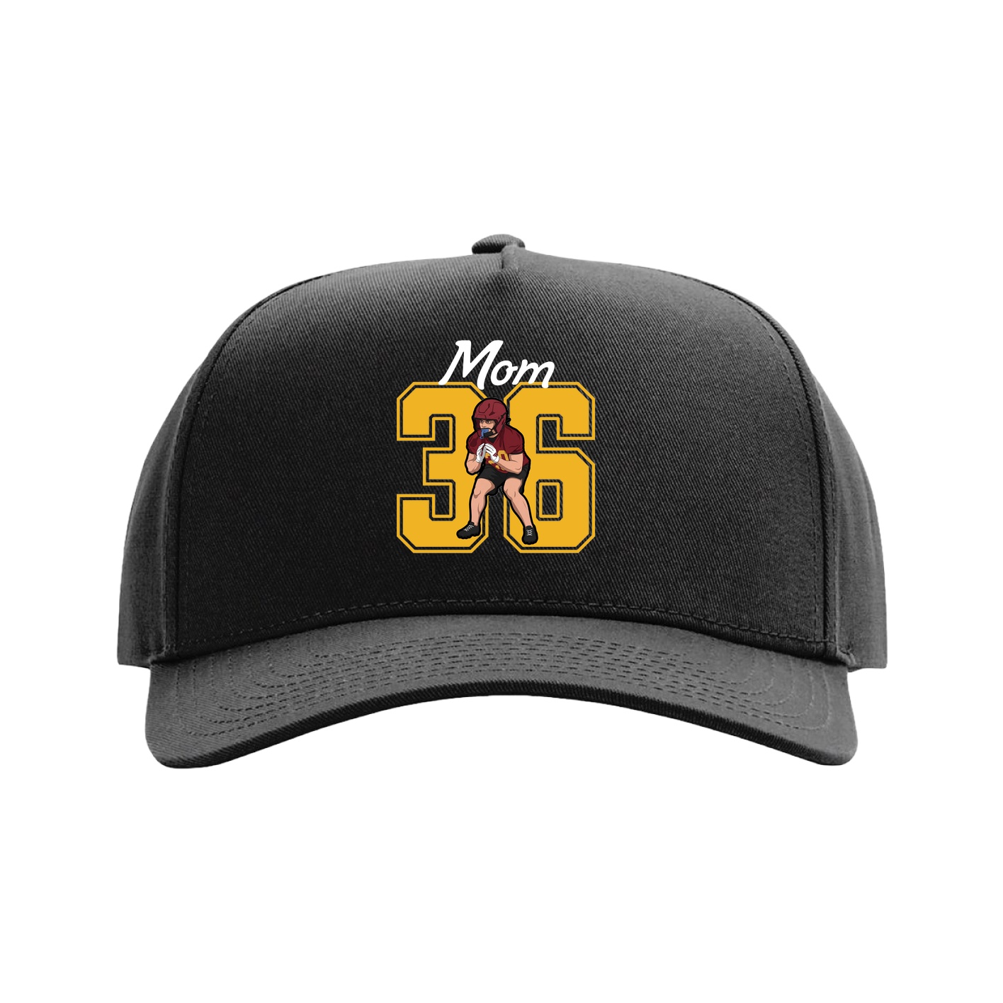Full Fabric Five-Panel Champ Cap — Mothers Day Shirsey in Black