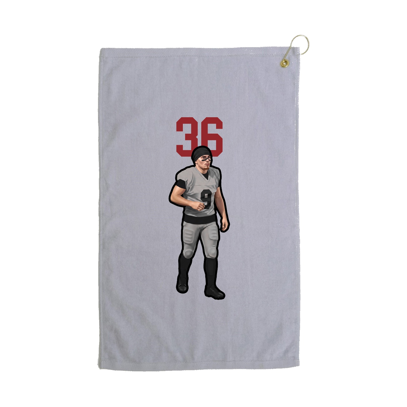 Golf Towel — Number Top in Grey