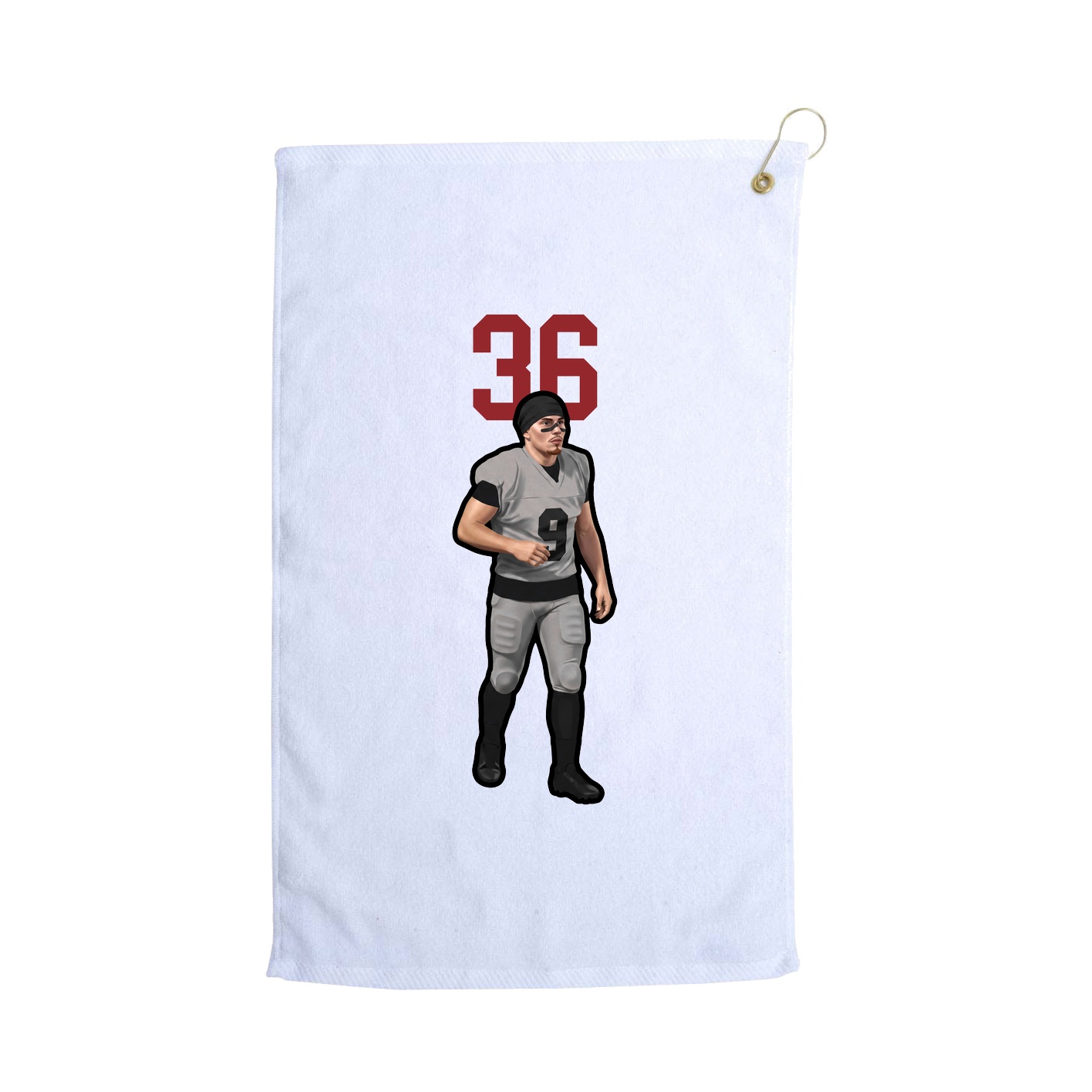 Golf Towel — Number Top in White