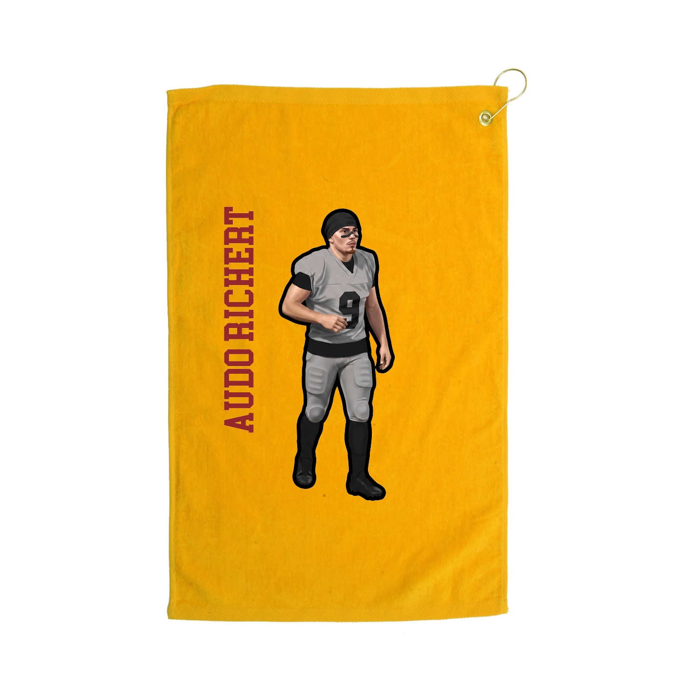 Golf Towel — Name Vertical in Gold