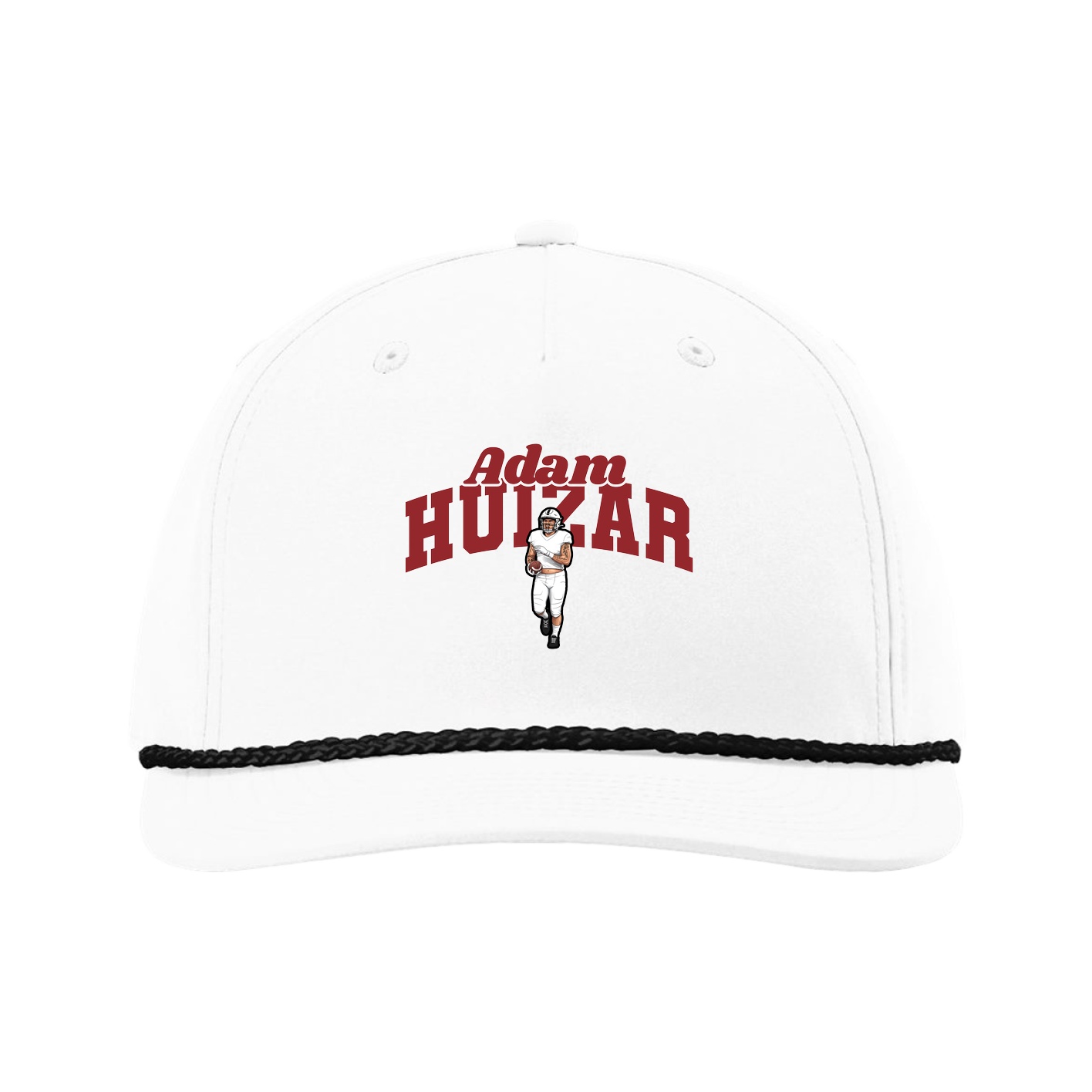 Five-Panel Classic Rope Cap — Signature Arch in White