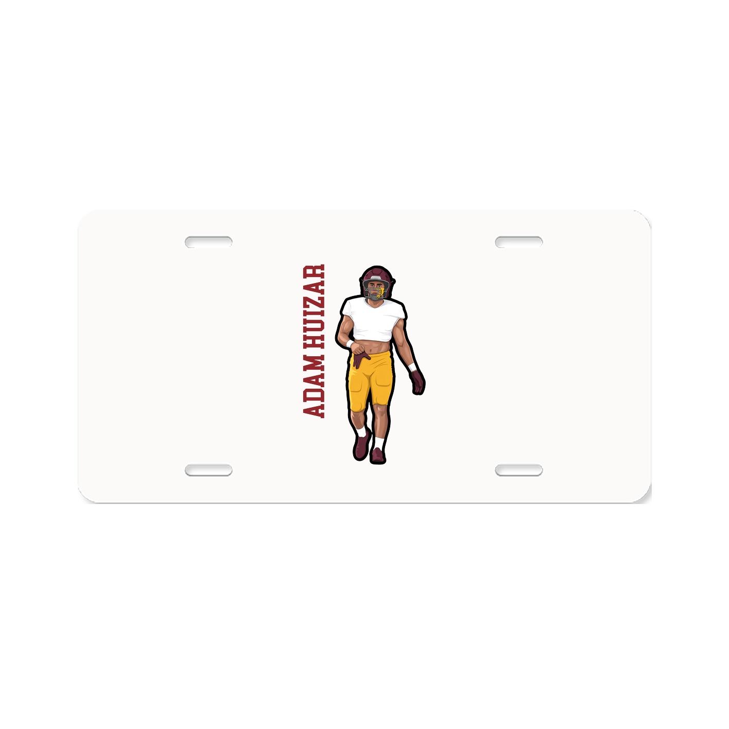 License Plate — Name Vertical in Classic