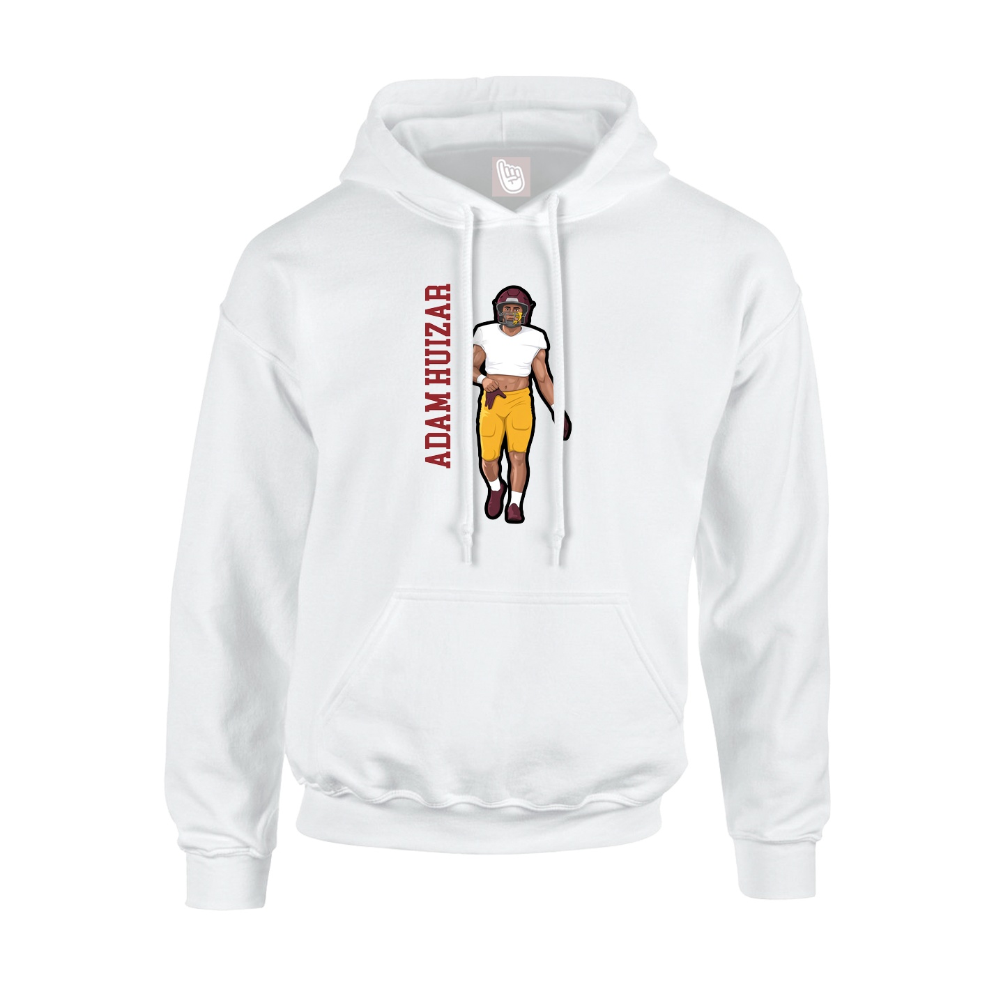 Youth Hoodie — Name Vertical in White