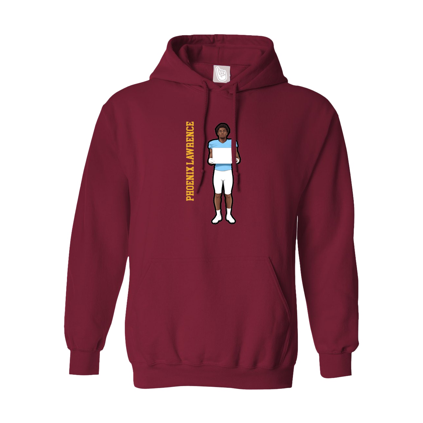 Hoodie — Name Vertical in Cardinal