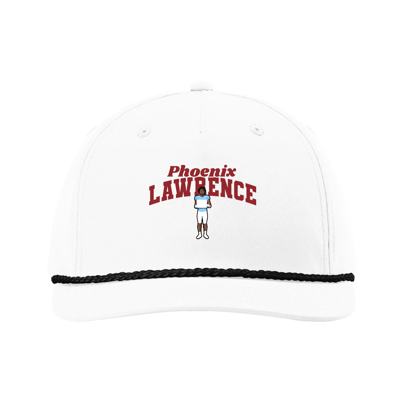 Five-Panel Classic Rope Cap — Signature Arch in White