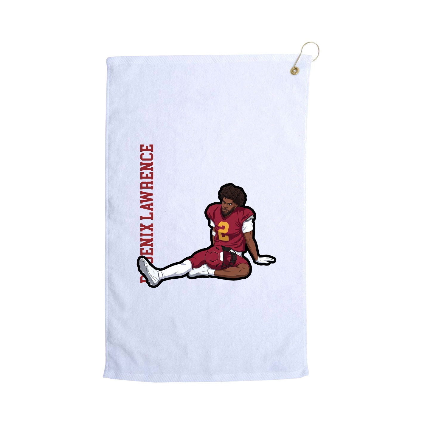Golf Towel — Name Vertical in White