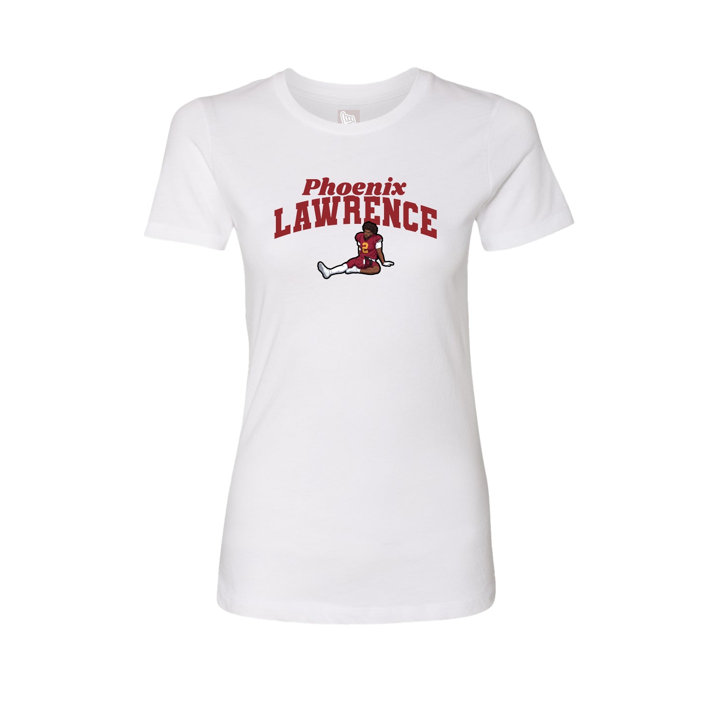 Fitted Women's Tee — Signature Arch in White