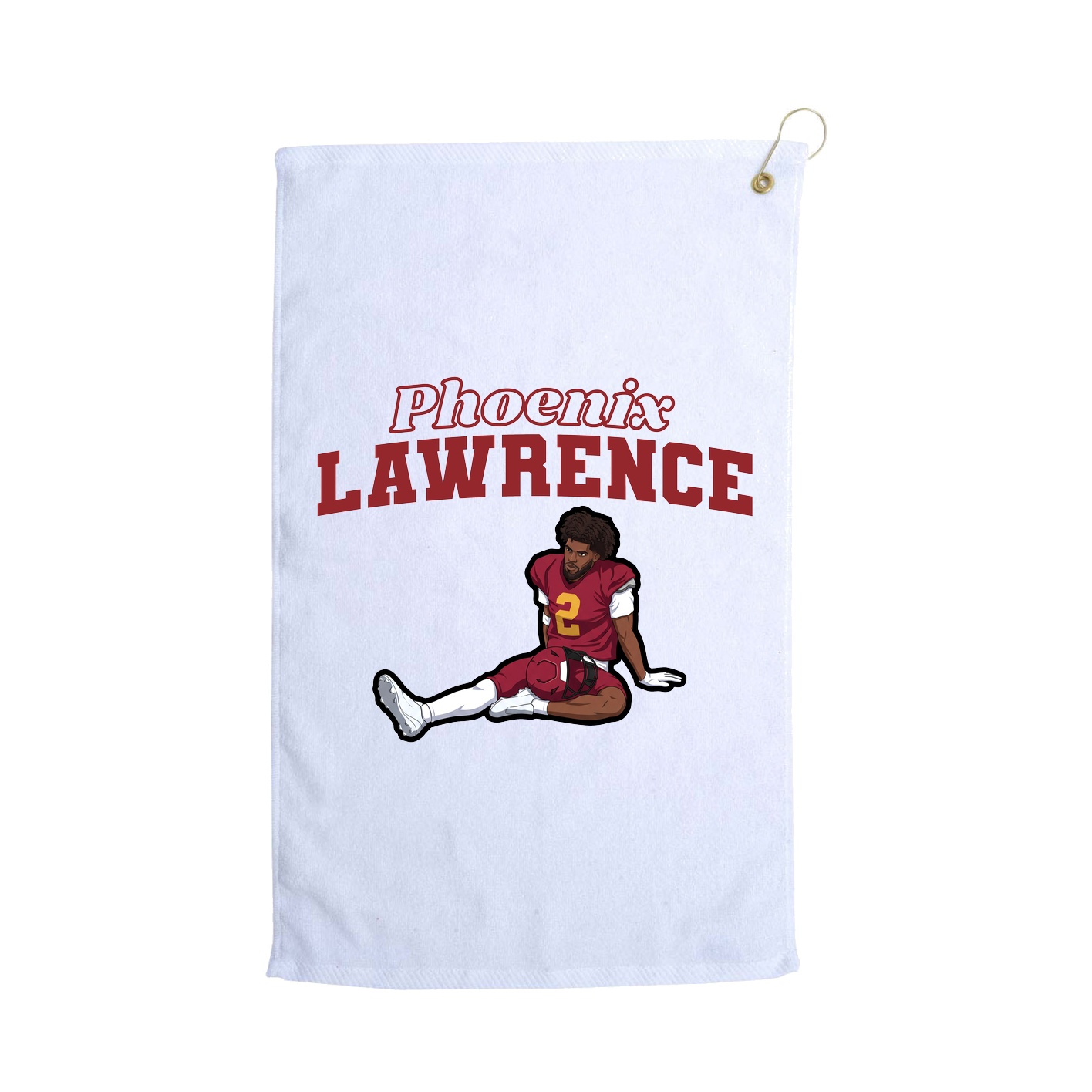 Golf Towel — Name Arch in White
