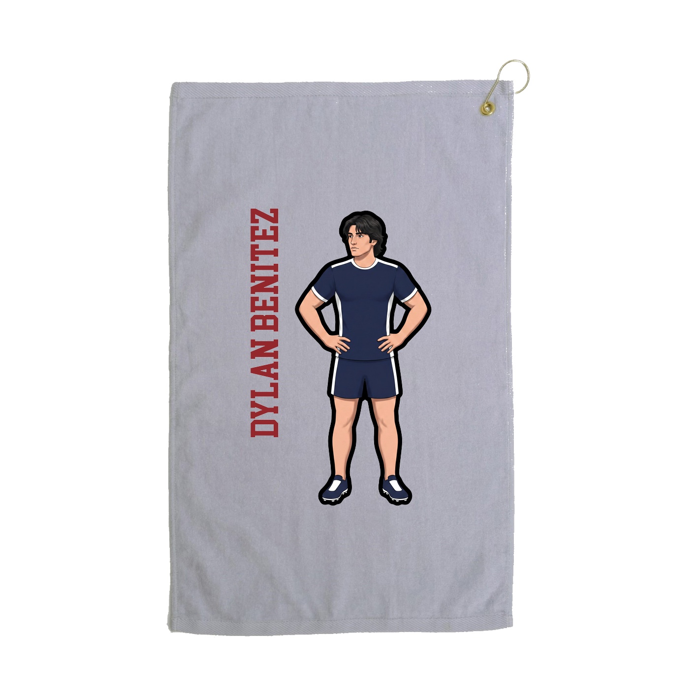 Golf Towel — Name Vertical in Grey