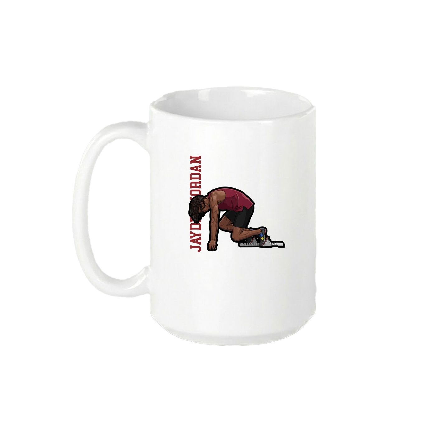 15oz Coffee Mug — Name Vertical in White