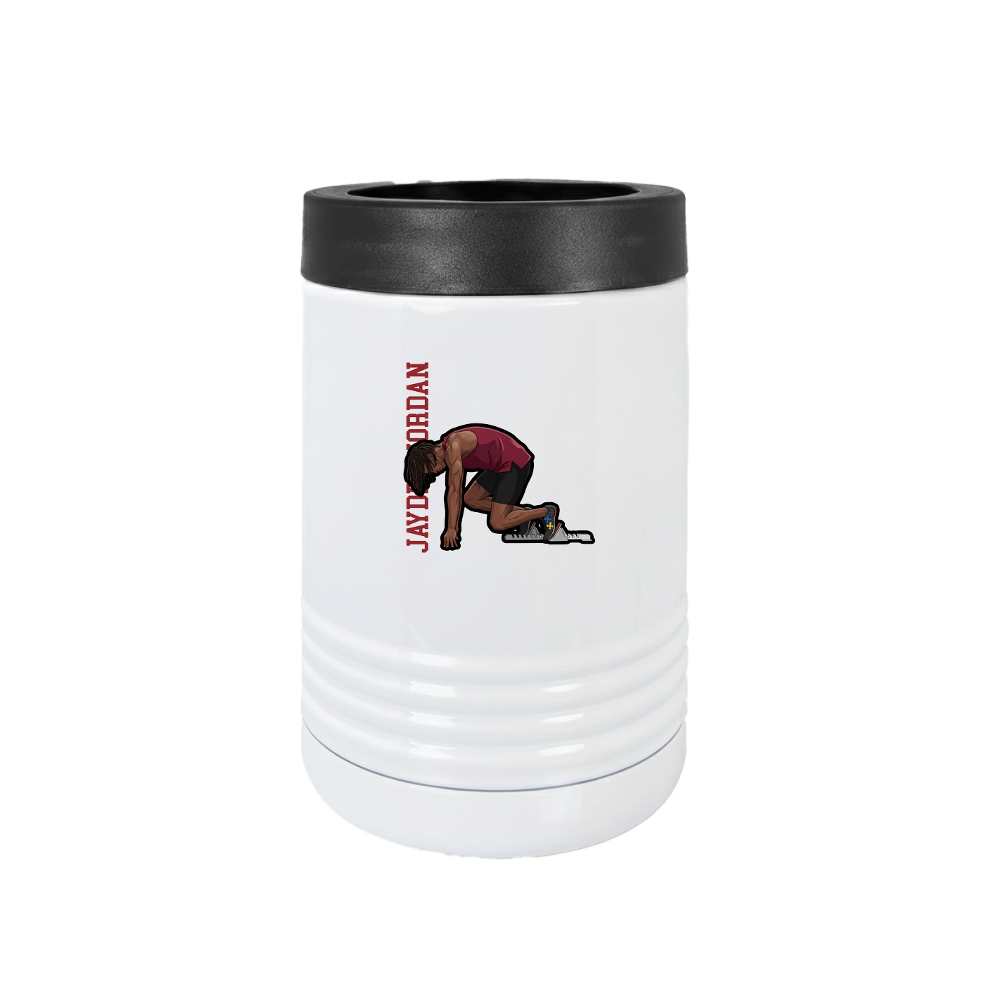 Beverage Holder — Name Vertical in White