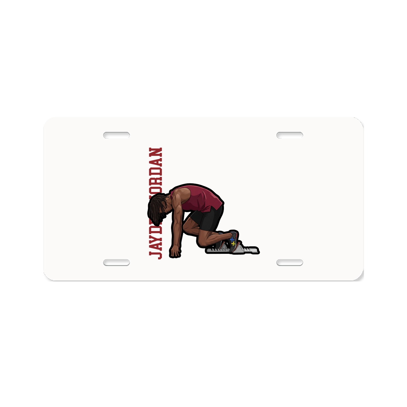 License Plate — Name Vertical in Classic