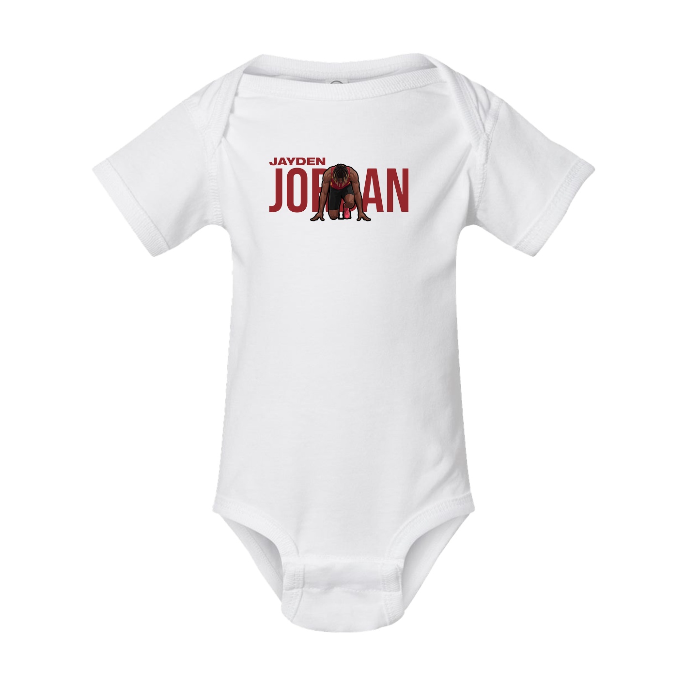 Baby Onesie — Player Name in White