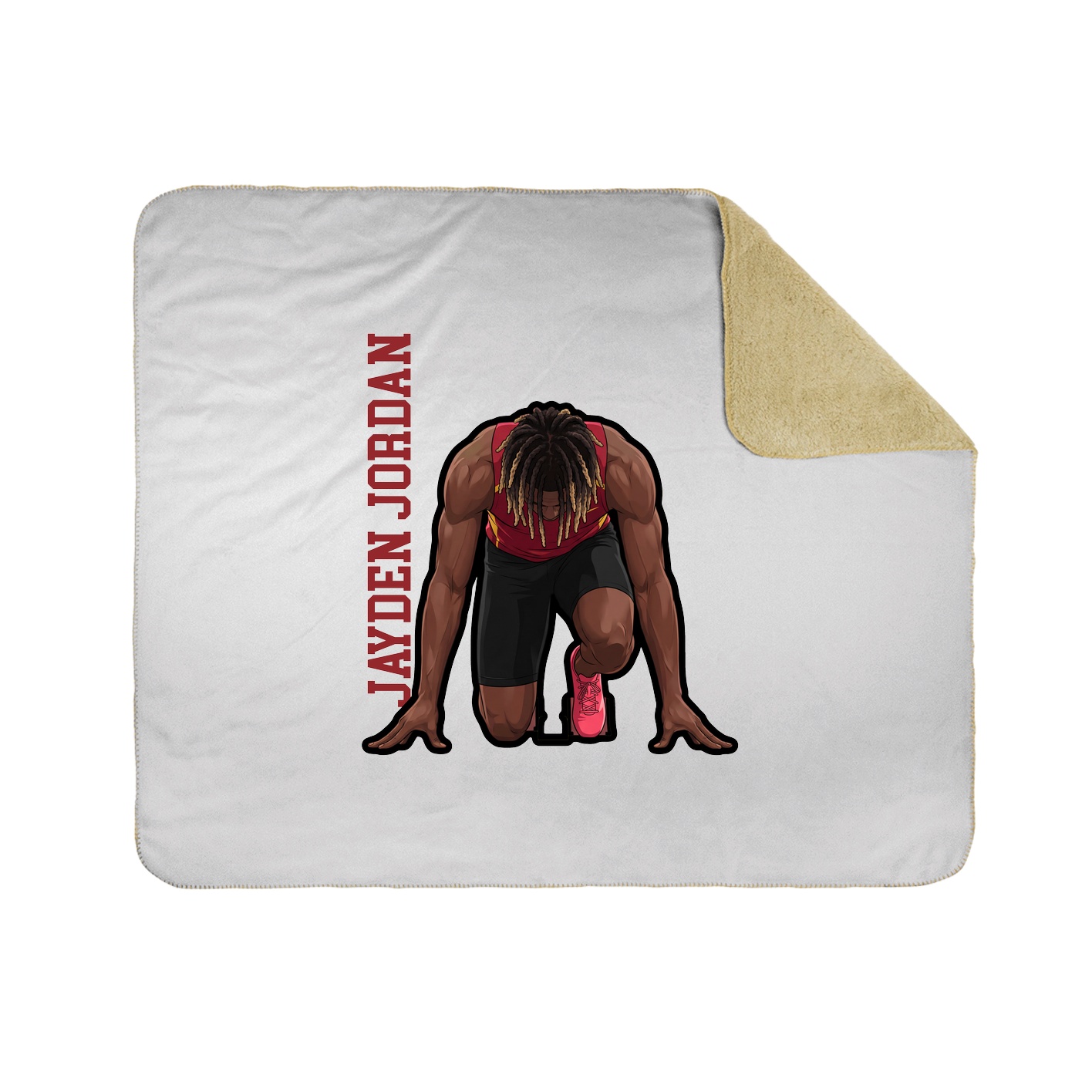 Throw Blanket — Name Vertical in White