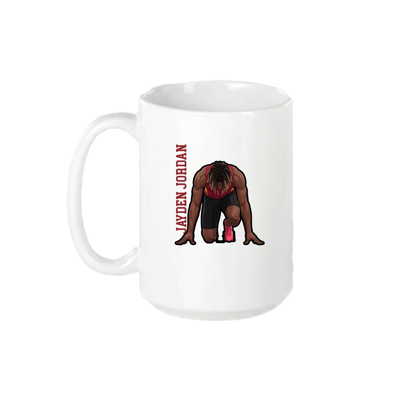 15oz Coffee Mug — Name Vertical in White