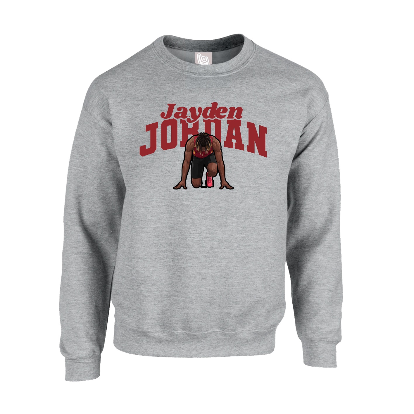 Fleece Crew — Signature Arch in Grey