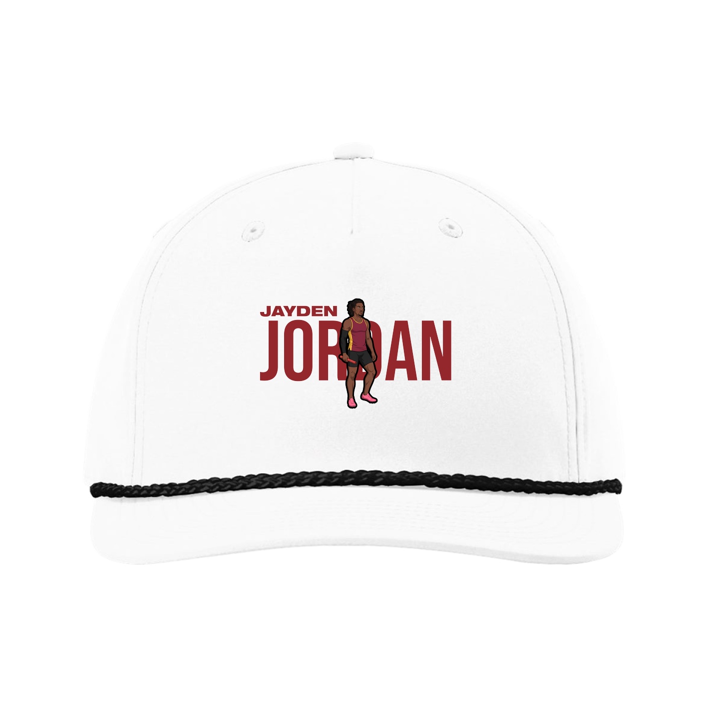 Five-Panel Classic Rope Cap — Player Name in White