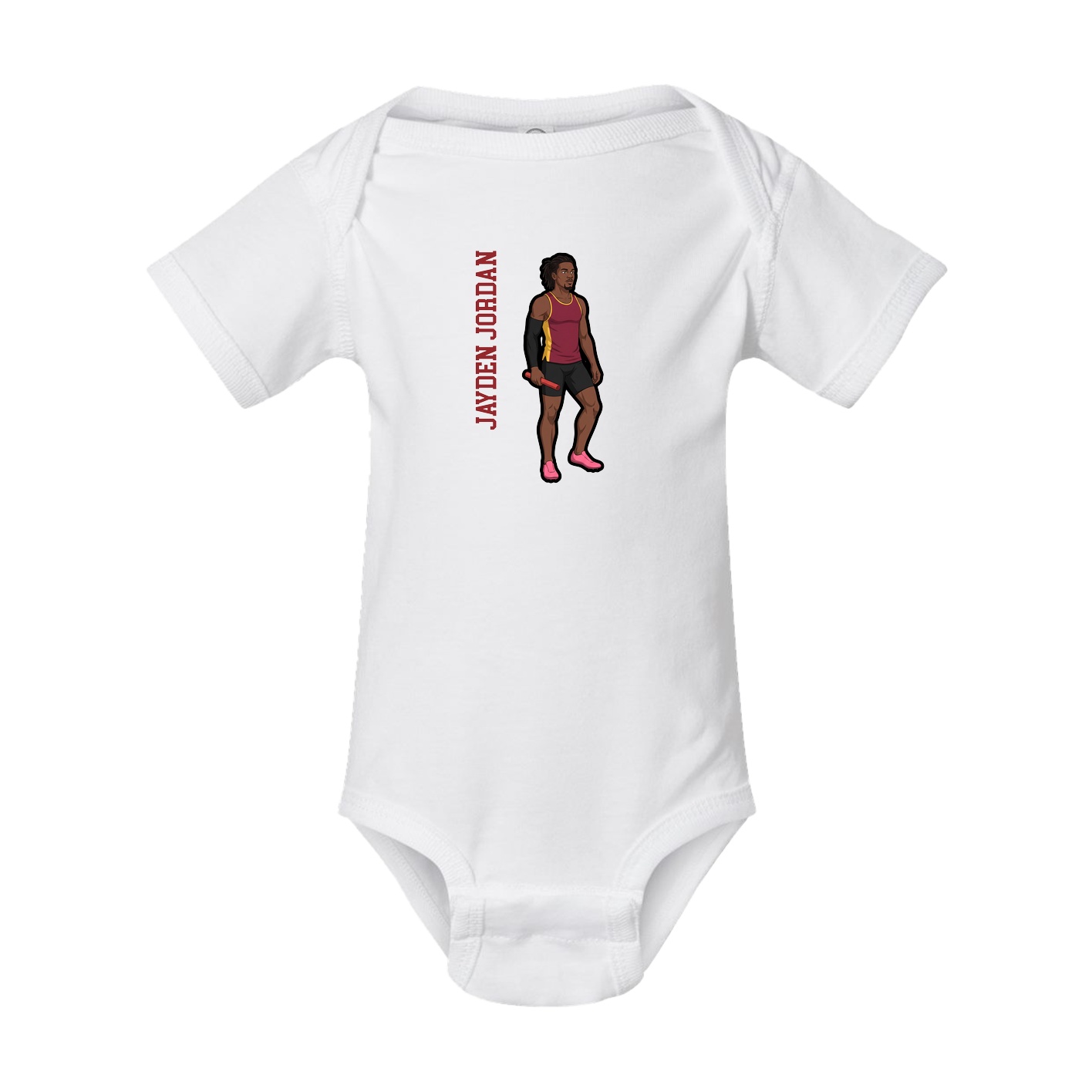 Baby Onesie — Name Vertical in White