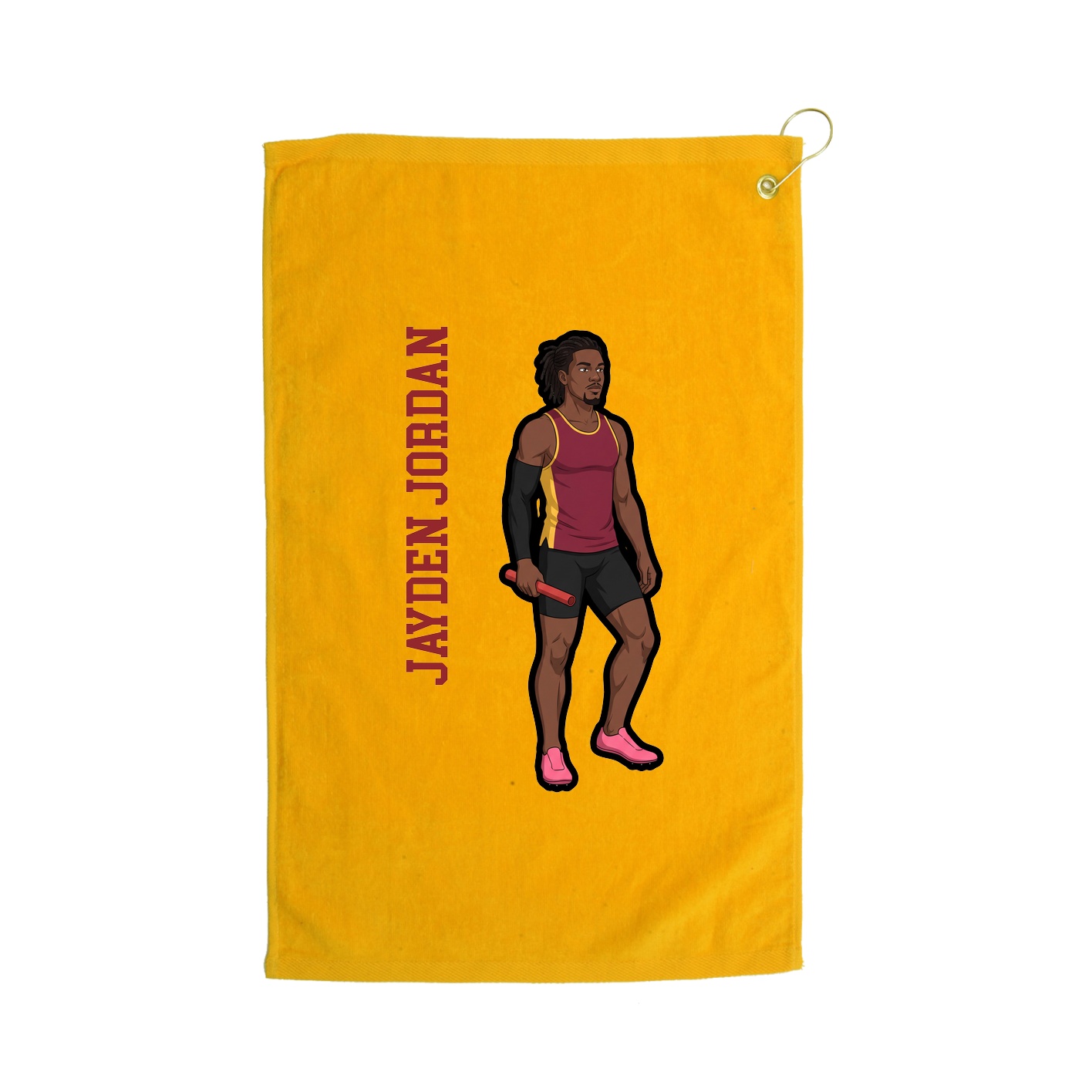 Golf Towel — Name Vertical in Gold