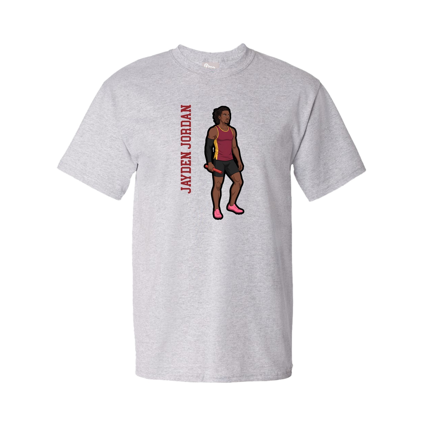 Tee — Name Vertical in Grey