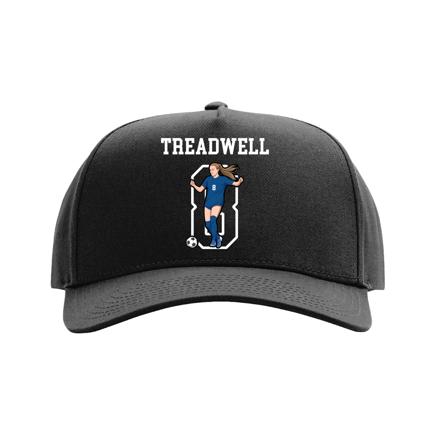 Full Fabric Five-Panel Champ Cap — Shirsey in Black