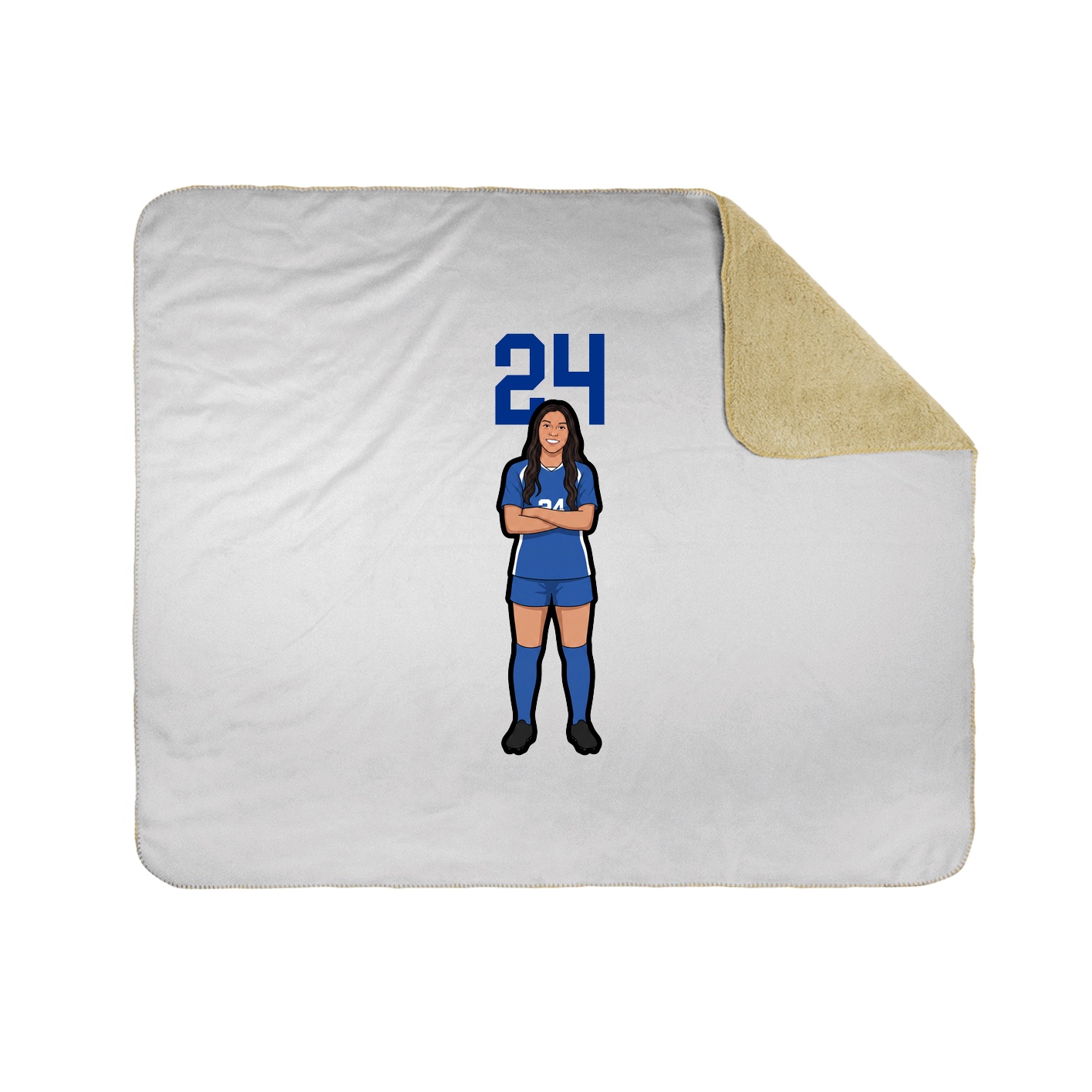 Throw Blanket — Number Top in White